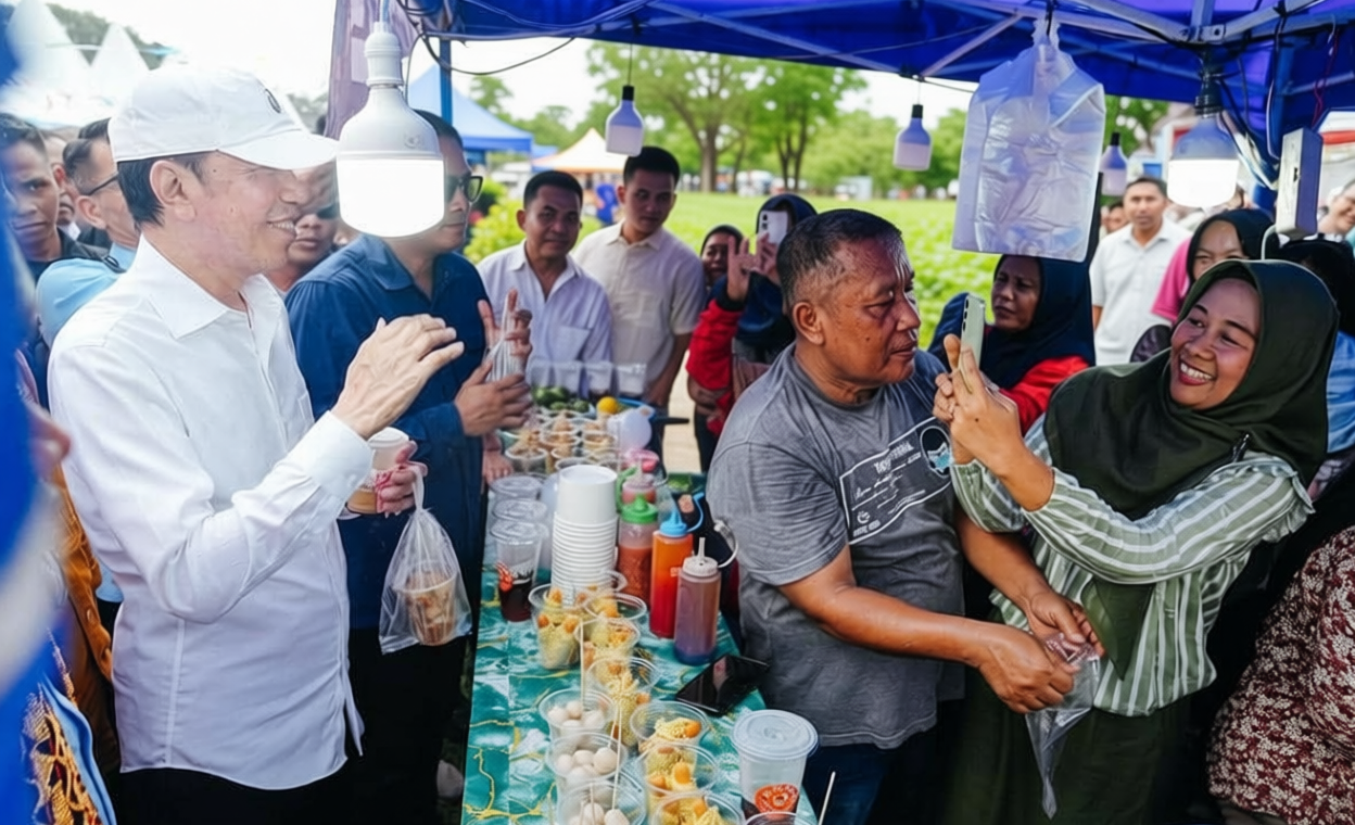 Visit Agenda: Jokowi Jajan Es Kopi dan Keripik saat Kunjungi Centra UMKM Lampung Tengah