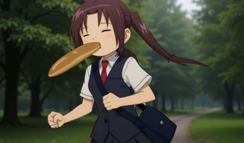 Key Discussion: 8 Meme Anime Terlambat Masuk Kelas, Lari Sambil Makan Roti