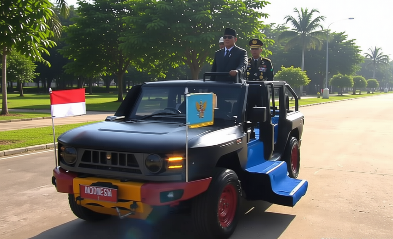 What Happened During: HUT ke-80 Bhayangkara, Prabowo dan Kapolri Naik Rantis Maung Indonesia 1