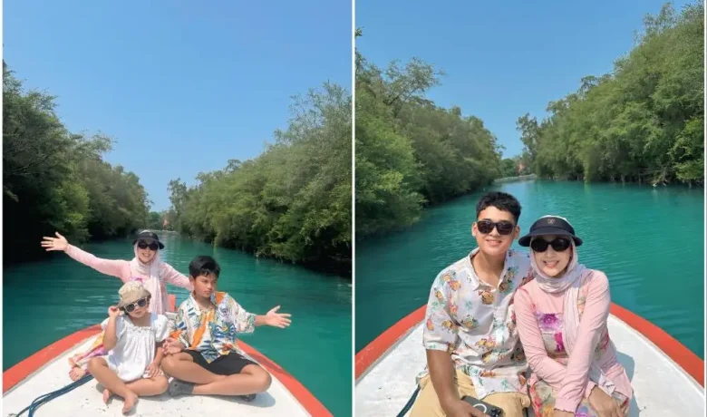 7 Potret Shanty Denny Ajak Anak Liburan di Kepulauan Seribu