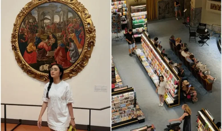 10 Potret Febby Rastanty Berkunjung ke Galeri Seni di Florence – Italia