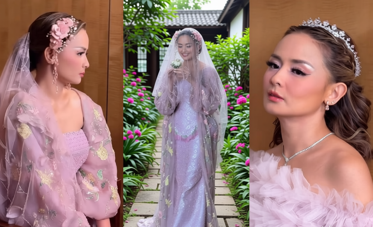 7 Ide Gaun dan Makeup Pernikahan Joanna Alexandra, Pink Fairytale