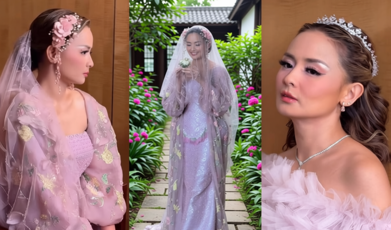 7 Ide Gaun dan Makeup Pernikahan Joanna Alexandra, Pink Fairytale