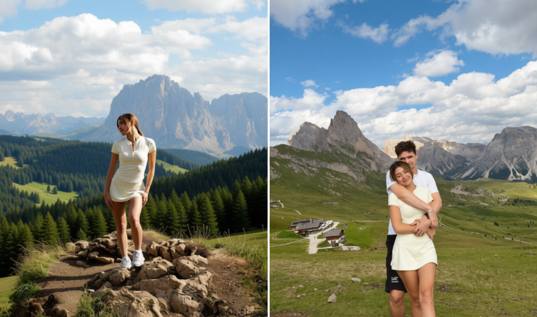 10 Potret Regina Phoenix Menikmati Keindahan Alam Pegunungan Dolomites