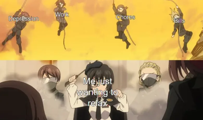 8 Meme Anime tentang Bersantai, Malah Dibuat Tegang Terus